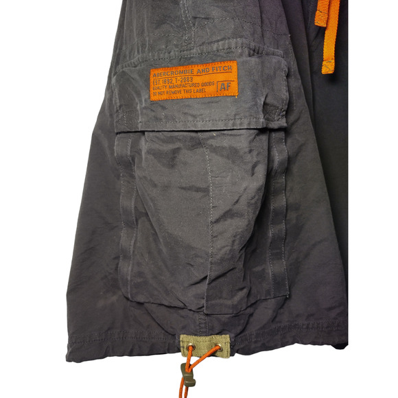 Abercrombie & Fitch Paratroops Mens Cargo Shorts Drawstring Pockets Blue Medium - Picture 8 of 9